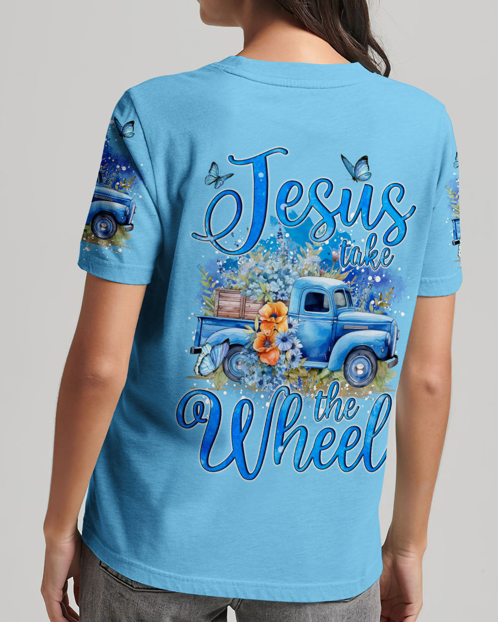 Jesus Take The Wheel Women's All Over Print Shirt - Tyqy0405242, easychoo.com