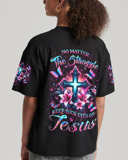 Keep Your Eyes On Jesus Women's All Over Print Shirt - Yhlt0405243, easychoo.com