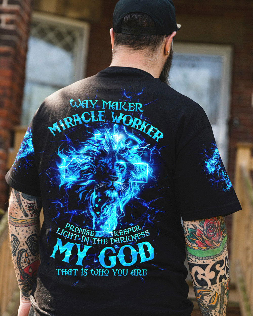 Way Maker Miracle Worker Cross Lion Men's All Over Print Shirt - Tltw1304245, easychoo.com