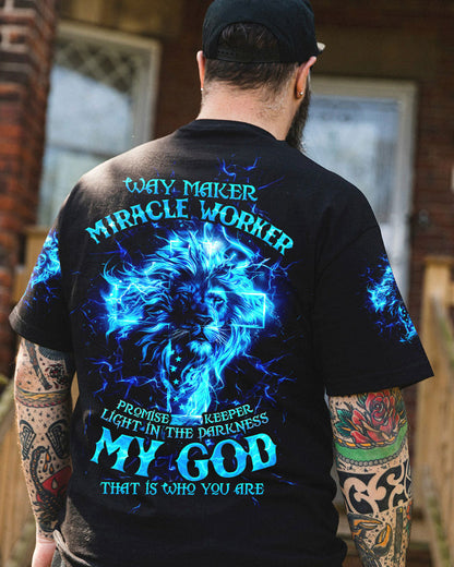 Way Maker Miracle Worker Cross Lion Men's All Over Print Shirt - Tltw1304245, easychoo.com