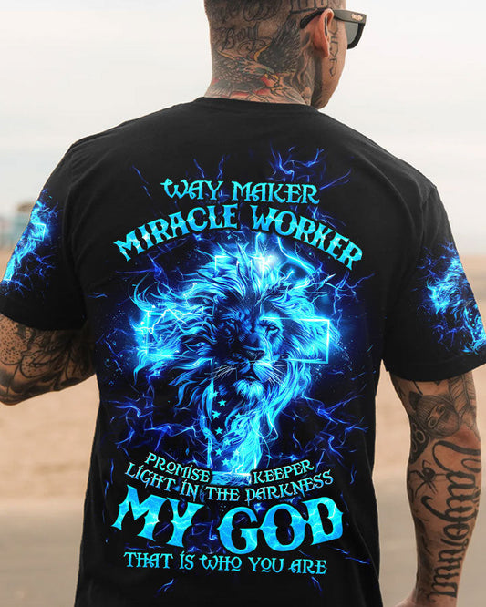 Way Maker Miracle Worker Cross Lion Men's All Over Print Shirt - Tltw1304245, easychoo.com