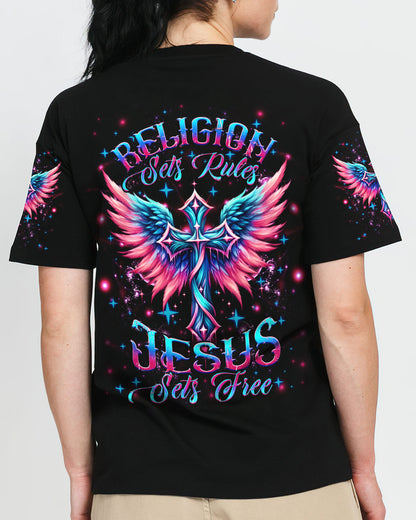 Jesus Sets Free Women's All Over Print Shirt - Yhhg2604243, easychoo.com
