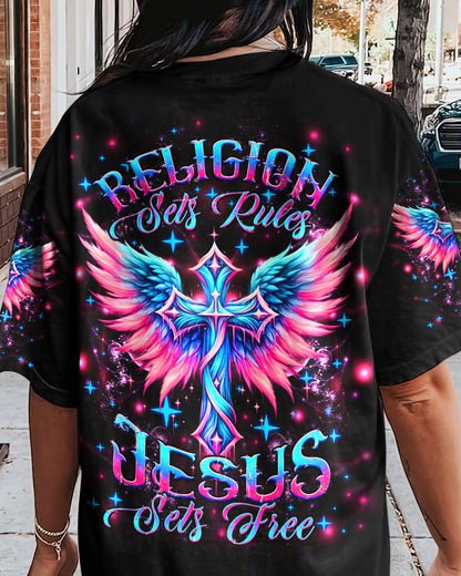 Jesus Sets Free Women's All Over Print Shirt - Yhhg2604243, easychoo.com