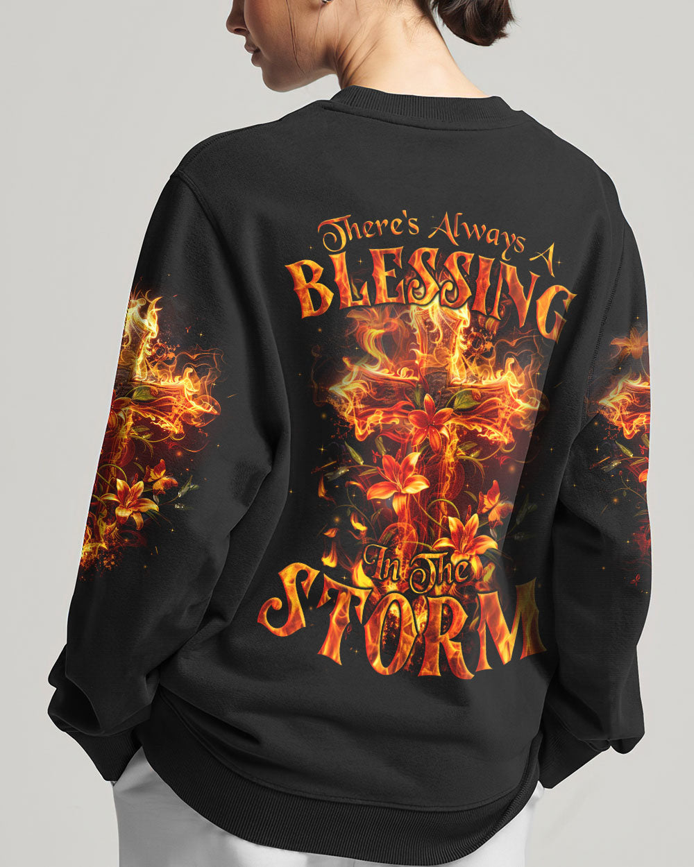 There's Always A Blessing In The Storm Women's All Over Print Shirt - Tyqy1504245, easychoo.com