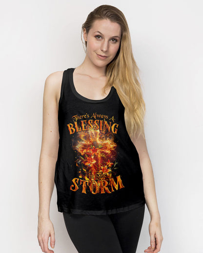 There's Always A Blessing In The Storm Women's All Over Print Shirt - Tyqy1504245, easychoo.com
