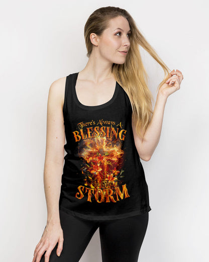There's Always A Blessing In The Storm Women's All Over Print Shirt - Tyqy1504245, easychoo.com