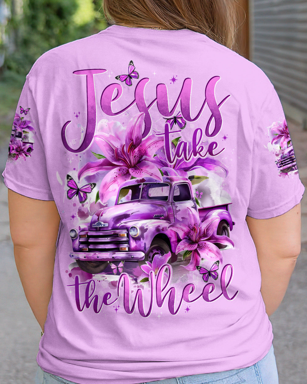 Jesus Take The Wheel Lilies Women's All Over Print Shirt - Tytd0405242, easychoo.com