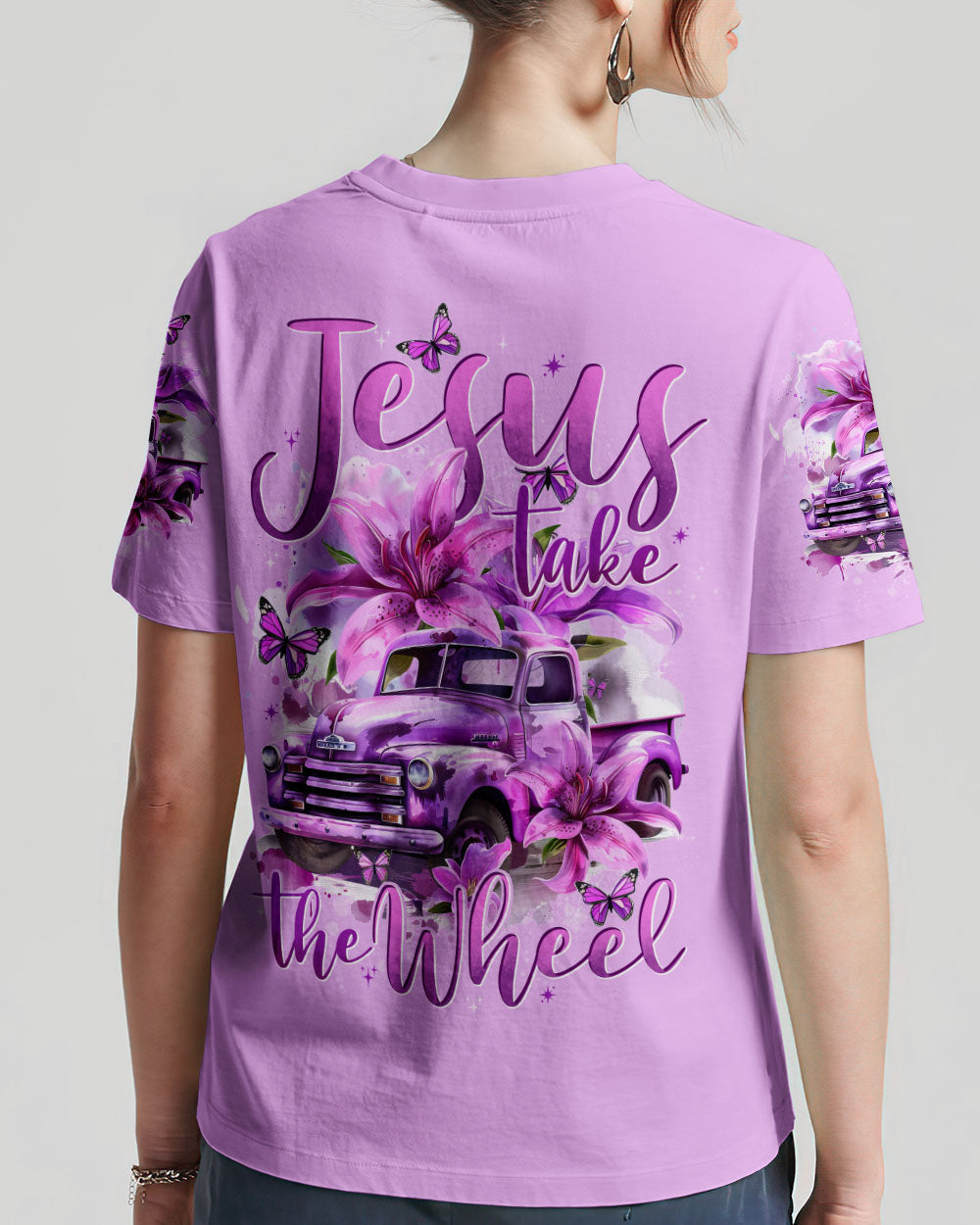 Jesus Take The Wheel Lilies Women's All Over Print Shirt - Tytd0405242, easychoo.com