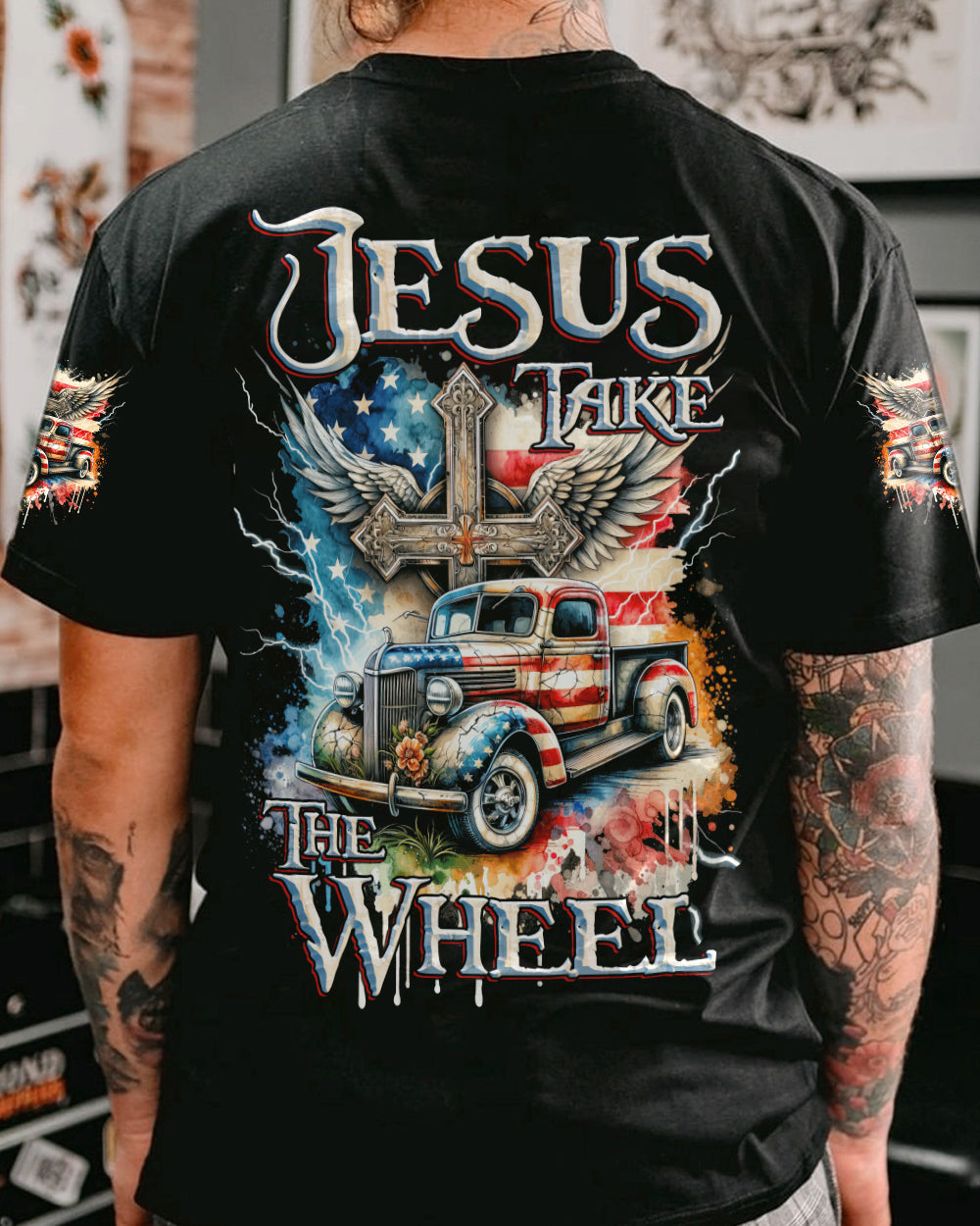 Jesus Take The Wheel Men's All Over Print Shirt - Tytd1811231, easychoo.com