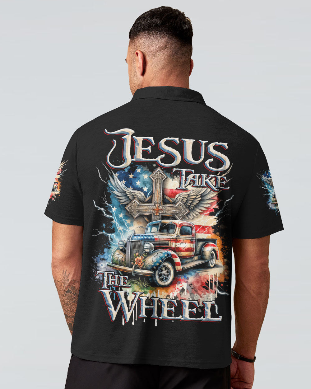 Jesus Take The Wheel Men's All Over Print Shirt - Tytd1811231, easychoo.com
