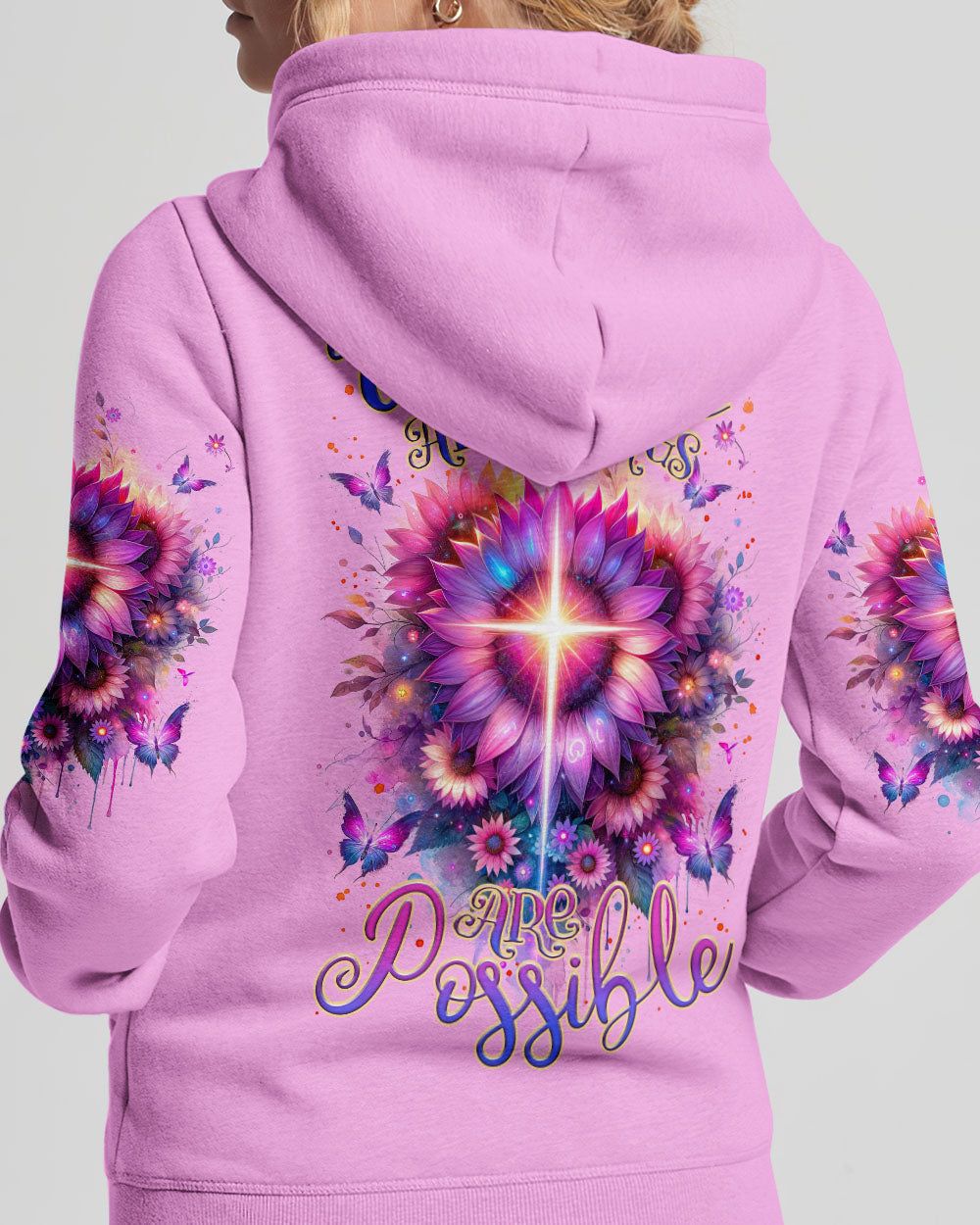 With God All Things Are Possible Sunflower Women's All Over Print Shirt - Tlnz0912232, easychoo.com