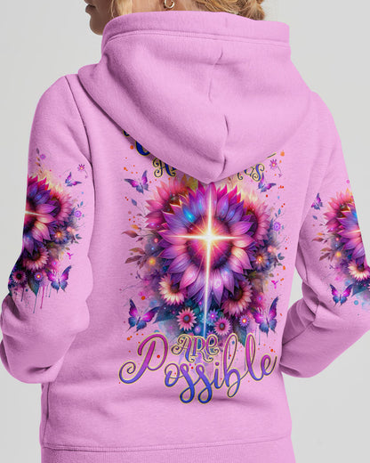 With God All Things Are Possible Sunflower Women's All Over Print Shirt - Tlnz0912232, easychoo.com