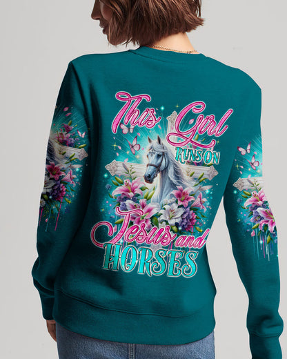 Runs On Jesus And Horses Women's All Over Print Shirt - Tyqy1612234, easychoo.com