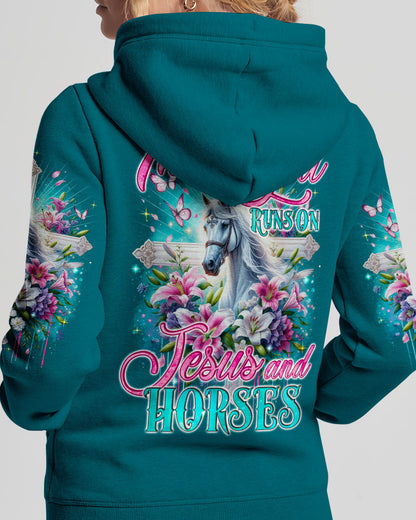 Runs On Jesus And Horses Women's All Over Print Shirt - Tyqy1612234, easychoo.com