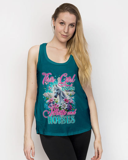Runs On Jesus And Horses Women's All Over Print Shirt - Tyqy1612234, easychoo.com