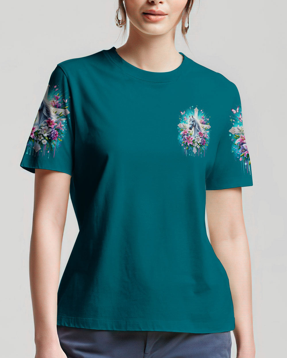 Runs On Jesus And Horses Women's All Over Print Shirt - Tyqy1612234, easychoo.com