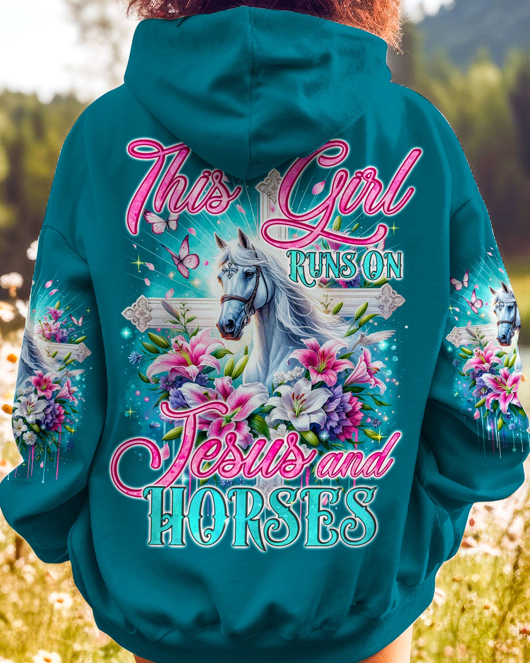 Runs On Jesus And Horses Women's All Over Print Shirt - Tyqy1612234, easychoo.com