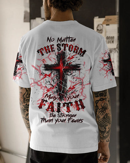 No Matter The Storm Cross Men's All Over Print Shirt - Tltw2705244, easychoo.com