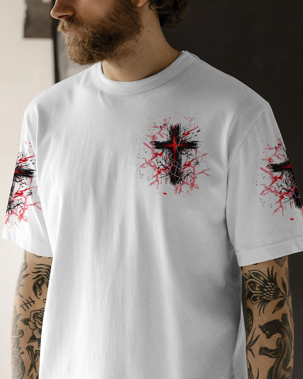 No Matter The Storm Cross Men's All Over Print Shirt - Tltw2705244, easychoo.com