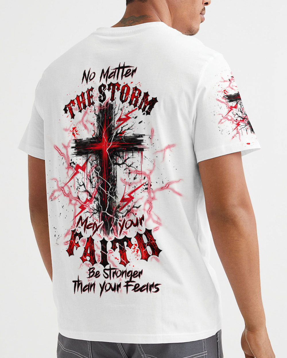 No Matter The Storm Cross Men's All Over Print Shirt - Tltw2705244, easychoo.com