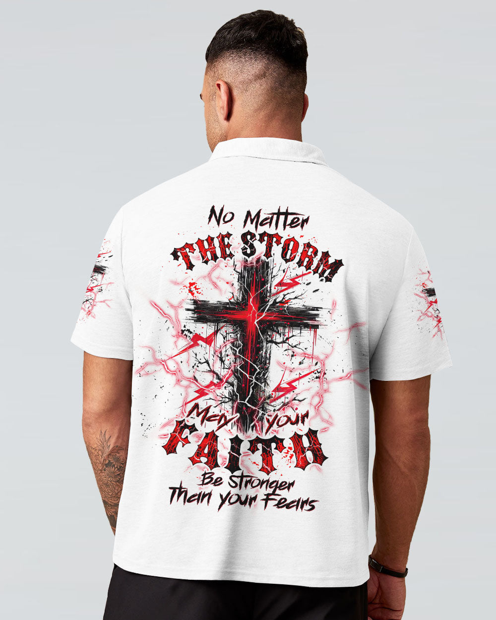 No Matter The Storm Cross Men's All Over Print Shirt - Tltw2705244, easychoo.com