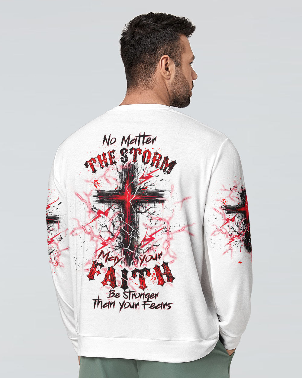 No Matter The Storm Cross Men's All Over Print Shirt - Tltw2705244, easychoo.com