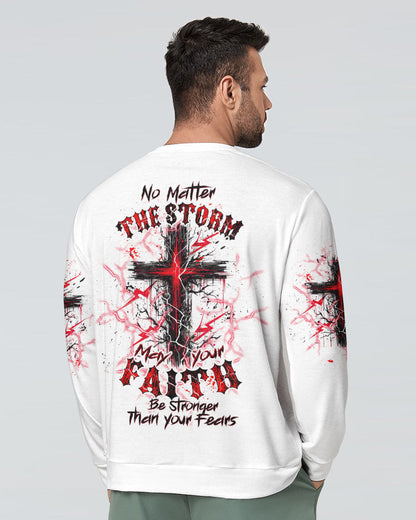 No Matter The Storm Cross Men's All Over Print Shirt - Tltw2705244, easychoo.com