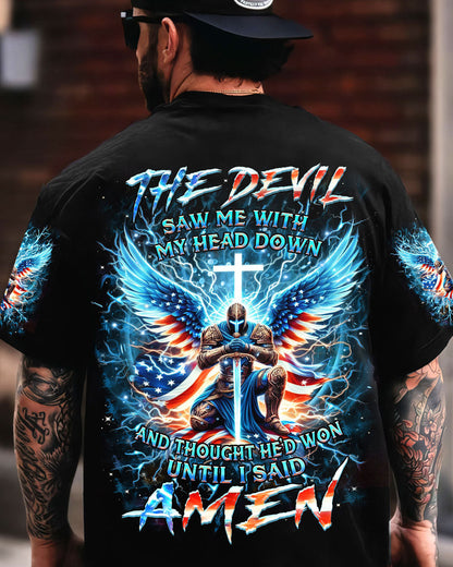 The Devil Caught Me With My Head Down Men's All Over Print Shirt - Yhhn0905244, easychoo.com