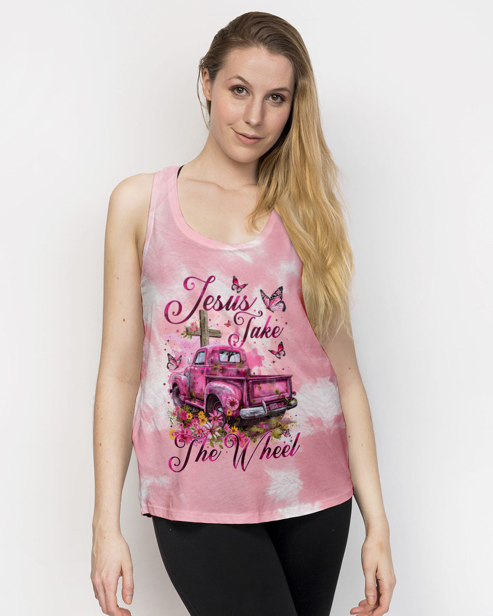 Jesus Take The Wheel Tie Dye Women's All Over Print Shirt - Tytm2902242, easychoo.com