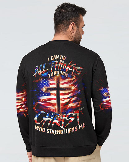 I Can Do All Things Through Christ Cross Flag Men's All Over Print Shirt - Tlno0801243, easychoo.com