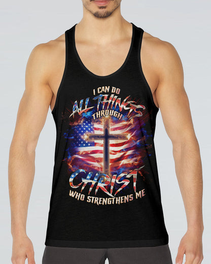 I Can Do All Things Through Christ Cross Flag Men's All Over Print Shirt - Tlno0801243, easychoo.com