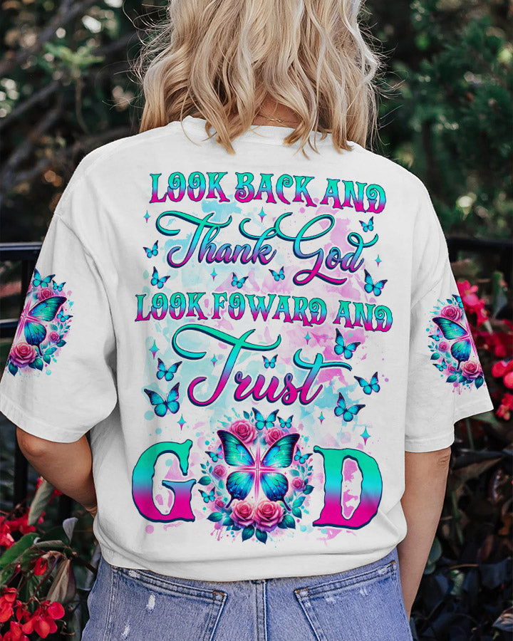 Look Back And Thank God Butterfly Women's All Over Print Shirt - Tlnz3101244, easychoo.com
