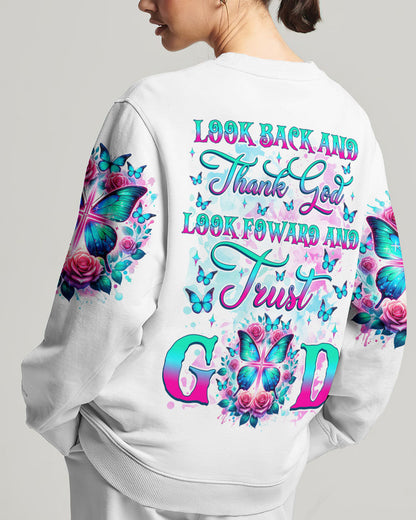 Look Back And Thank God Butterfly Women's All Over Print Shirt - Tlnz3101244, easychoo.com