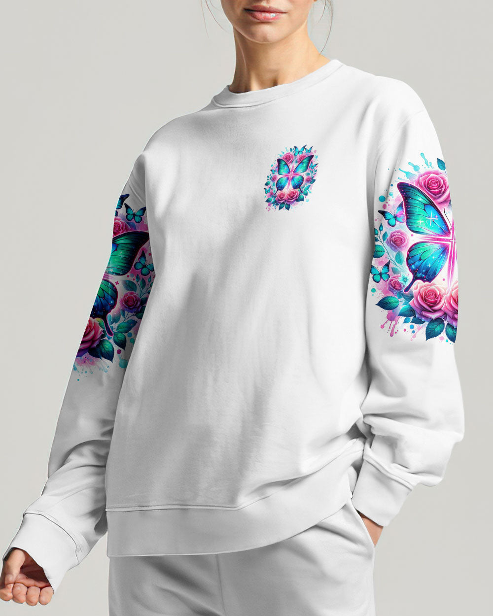 Look Back And Thank God Butterfly Women's All Over Print Shirt - Tlnz3101244, easychoo.com