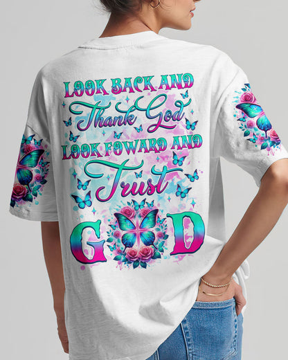 Look Back And Thank God Butterfly Women's All Over Print Shirt - Tlnz3101244, easychoo.com