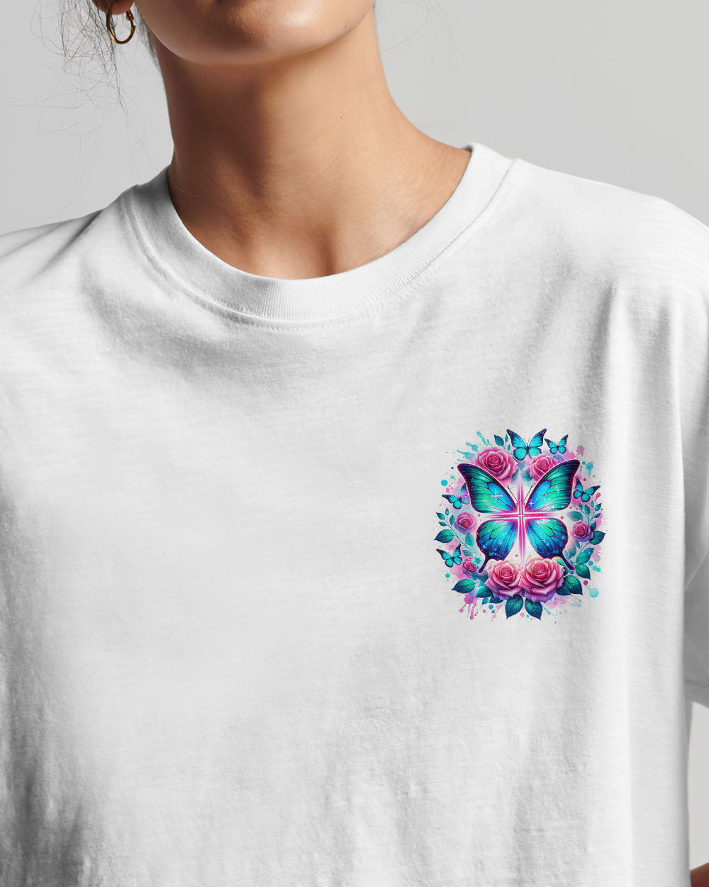 Look Back And Thank God Butterfly Women's All Over Print Shirt - Tlnz3101244, easychoo.com