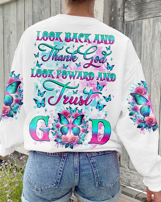 Look Back And Thank God Butterfly Women's All Over Print Shirt - Tlnz3101244, easychoo.com