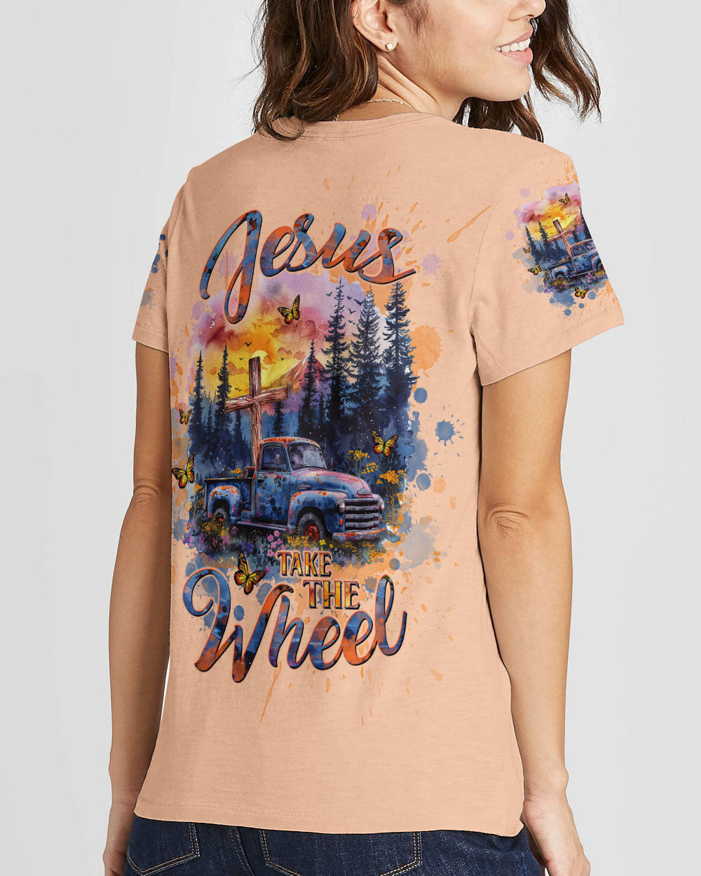 Jesus Take The Wheel Women's All Over Print Shirt - Tltw1903245, easychoo.com