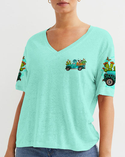 Living Life Somewhere Between Jesus Cow Truck Women's All Over Print Shirt - Tltr2203244, easychoo.com