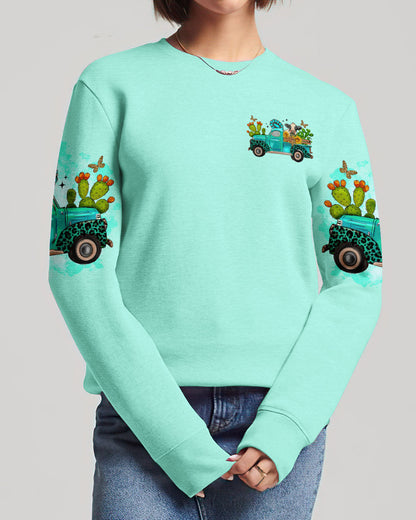 Living Life Somewhere Between Jesus Cow Truck Women's All Over Print Shirt - Tltr2203244, easychoo.com