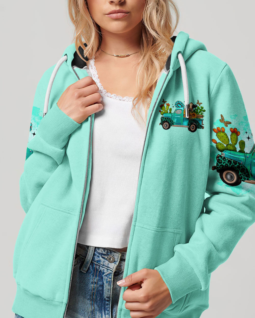 Living Life Somewhere Between Jesus Cow Truck Women's All Over Print Shirt - Tltr2203244, easychoo.com