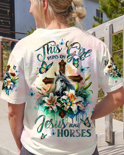 Runs On Jesus And Horses Women's All Over Print - Tltw2811233, easychoo.com