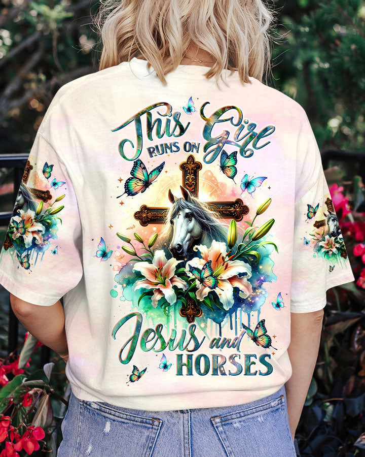 Runs On Jesus And Horses Women's All Over Print - Tltw2811233, easychoo.com
