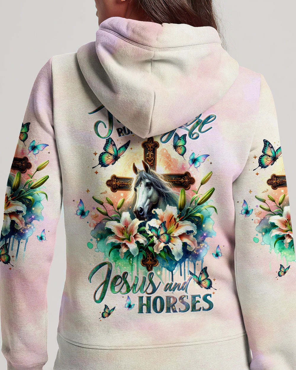 Runs On Jesus And Horses Women's All Over Print - Tltw2811233, easychoo.com