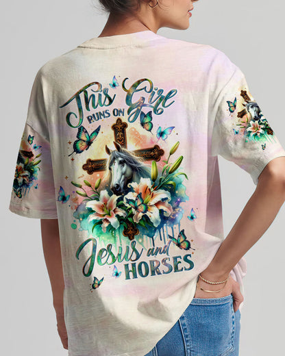 Runs On Jesus And Horses Women's All Over Print - Tltw2811233, easychoo.com