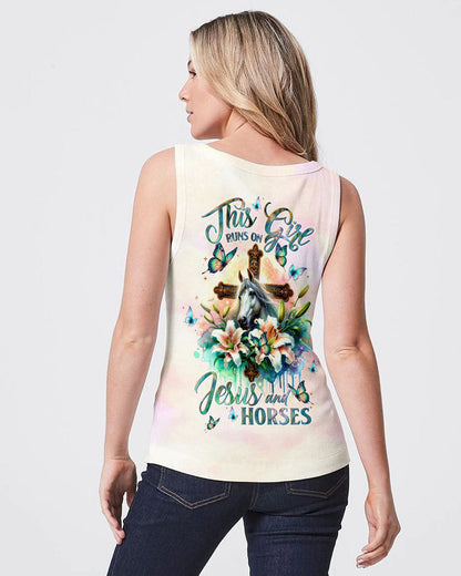 Runs On Jesus And Horses Women's All Over Print - Tltw2811233, easychoo.com