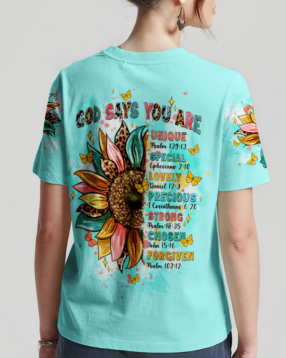 God Says You Are Sunflower Women's All Over Print Shirt - Tltw0803244, easychoo.com