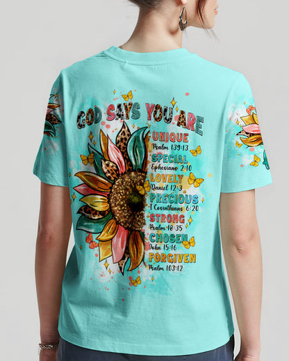 God Says You Are Sunflower Women's All Over Print Shirt - Tltw0803244, easychoo.com