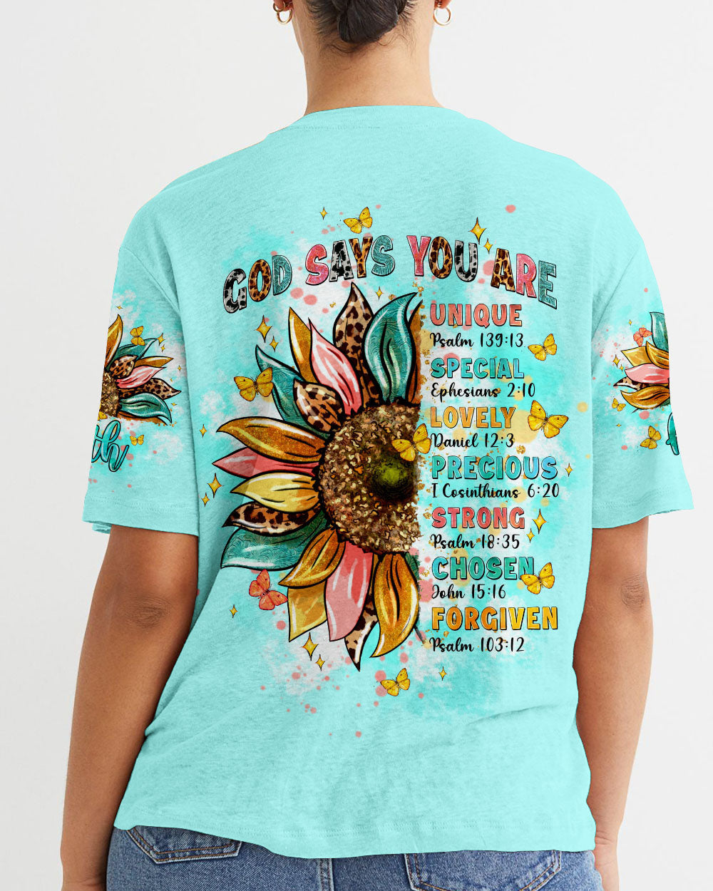 God Says You Are Sunflower Women's All Over Print Shirt - Tltw0803244, easychoo.com