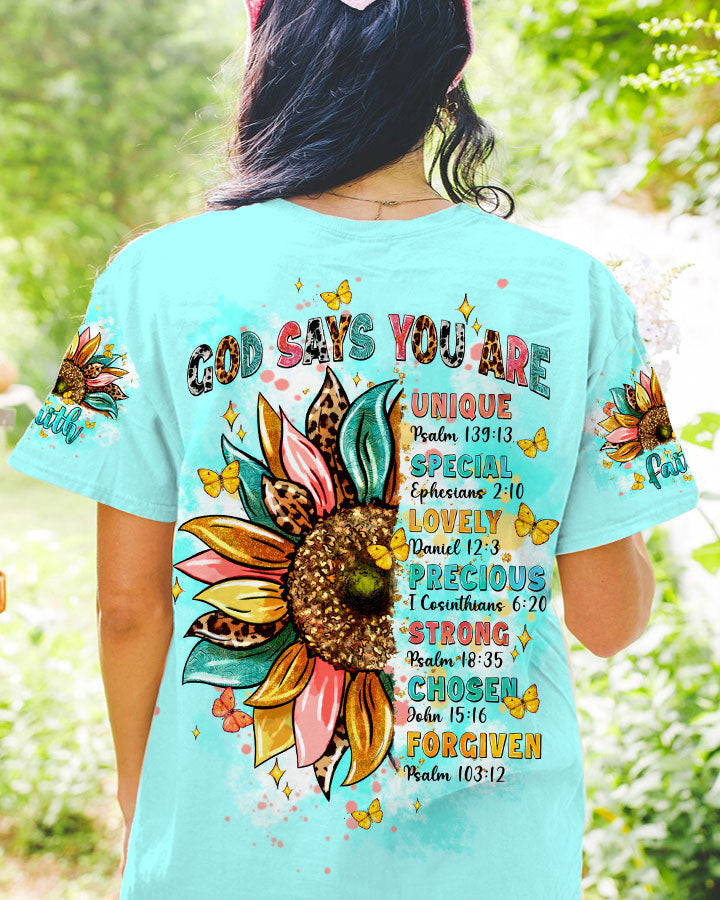 God Says You Are Sunflower Women's All Over Print Shirt - Tltw0803244, easychoo.com